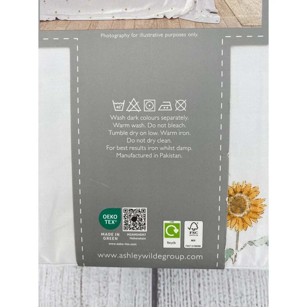 Sophie Allport Sheet Set QUEEN Sunflowers White Floral 100% Cotton 200TC Percale